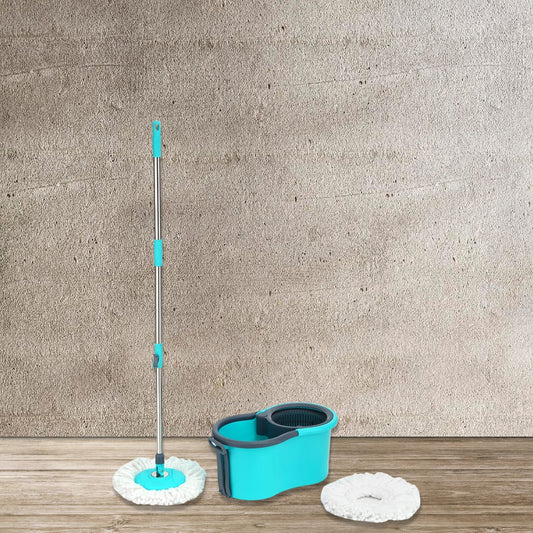 4941 Quick Spin Mop Plastic spin, Bucket Floor Cleaning, Easy Wheels & Big Bucket, Floor Cleaning Mop with Bucket DeoDap