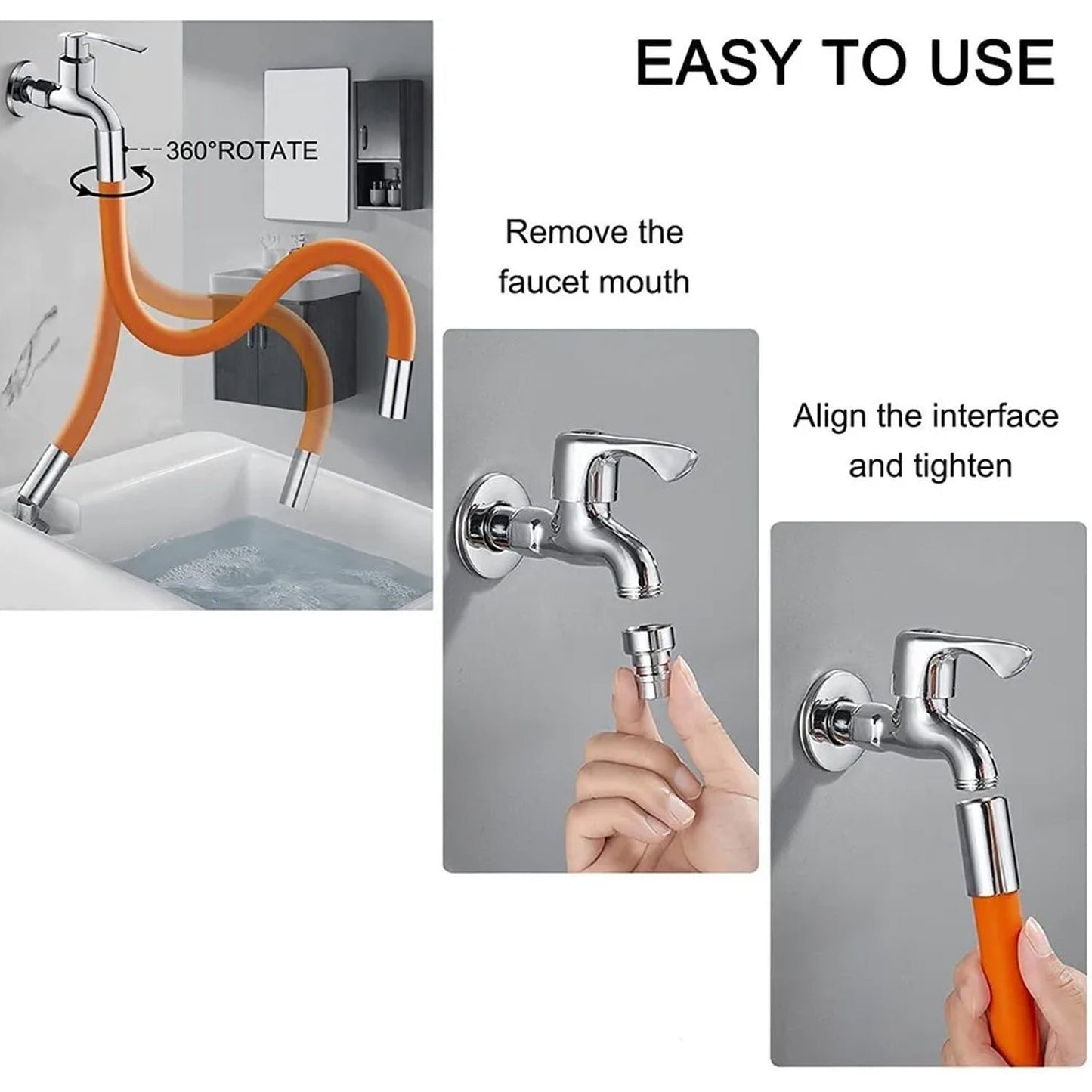9087 Flexible Water Tap Extender, Universal Foaming Extension Tube with Connector, 360 Free Bending Faucet Extender, Adjustable Sink Drain Extension (18cm) DeoDap
