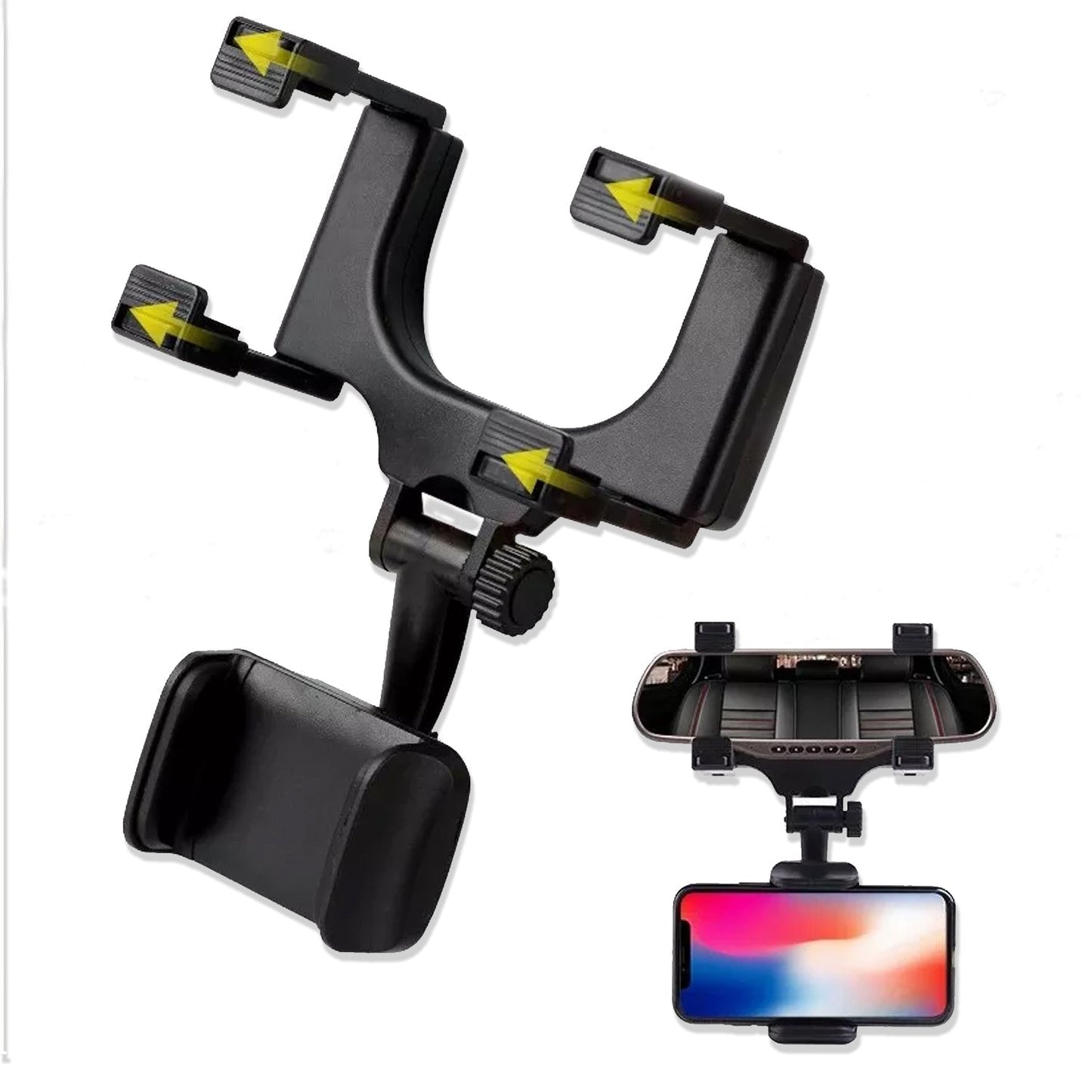 6279 Rear View Mobile Holder Universal Vehicle Rear View Mirror Mobile phone Mount Stand DeoDap
