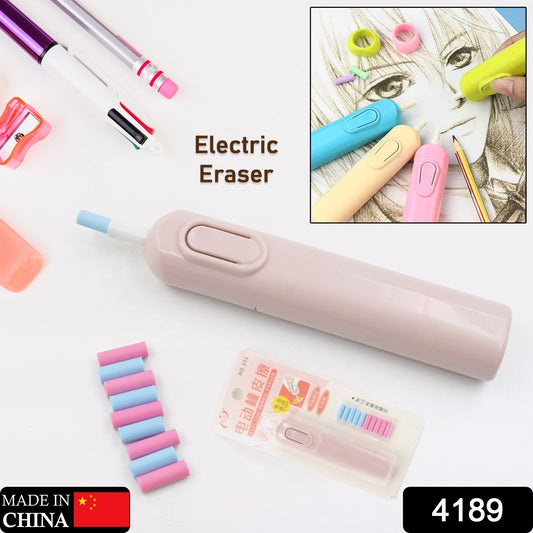 4189 Electric Eraser Kit Automatic Pencil Eraser Battery Operated with 10 Eraser Refills Suitable for use with Graphite Pencils Drawing Painting Sketching Drafting Supplies Stationery Child Gifts (Battery Not Included)