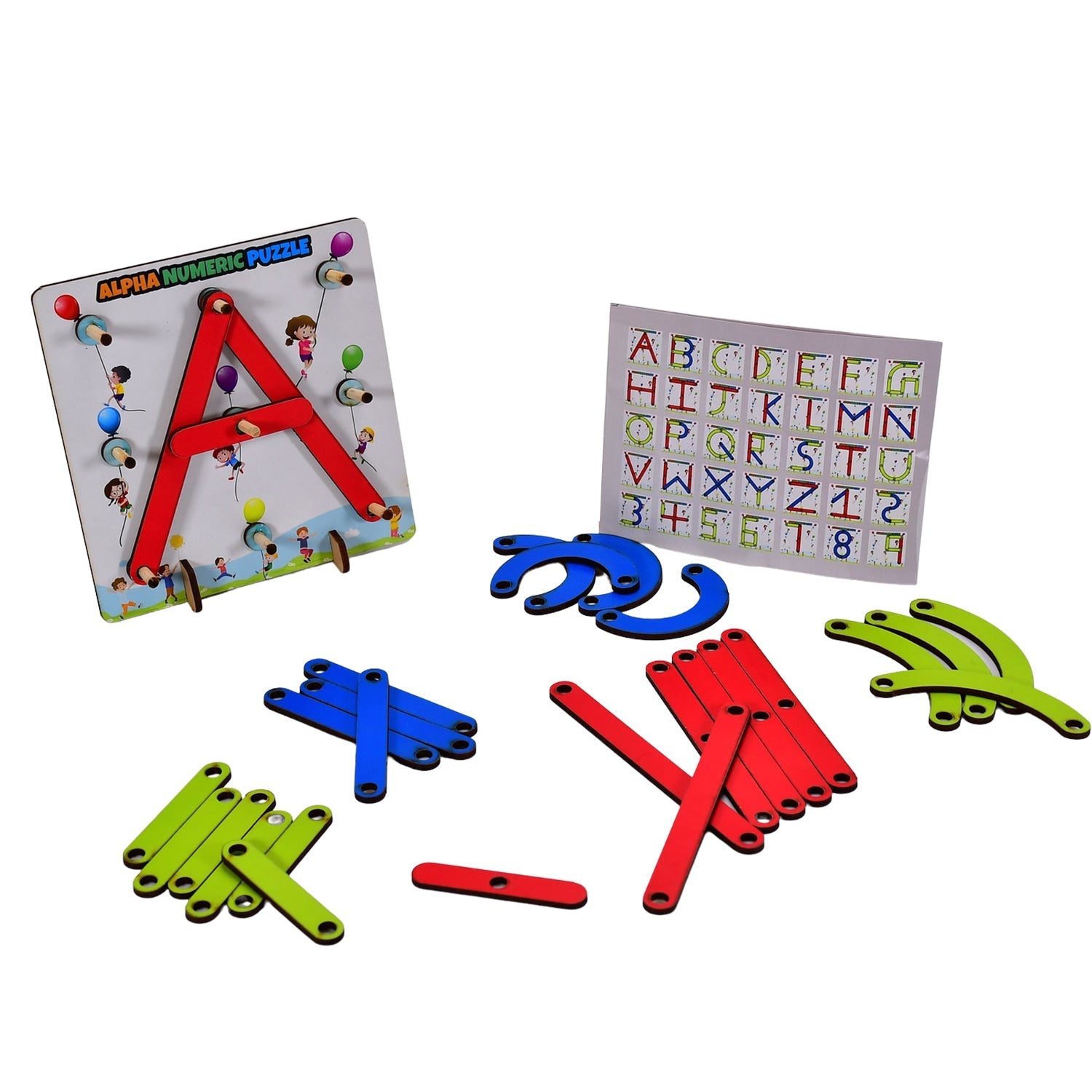 3497 Alpha Numeric Puzzle Construction Puzzle Toys For Kids 3+ Years For Teaching Letters, Numbers Amd-Deodap