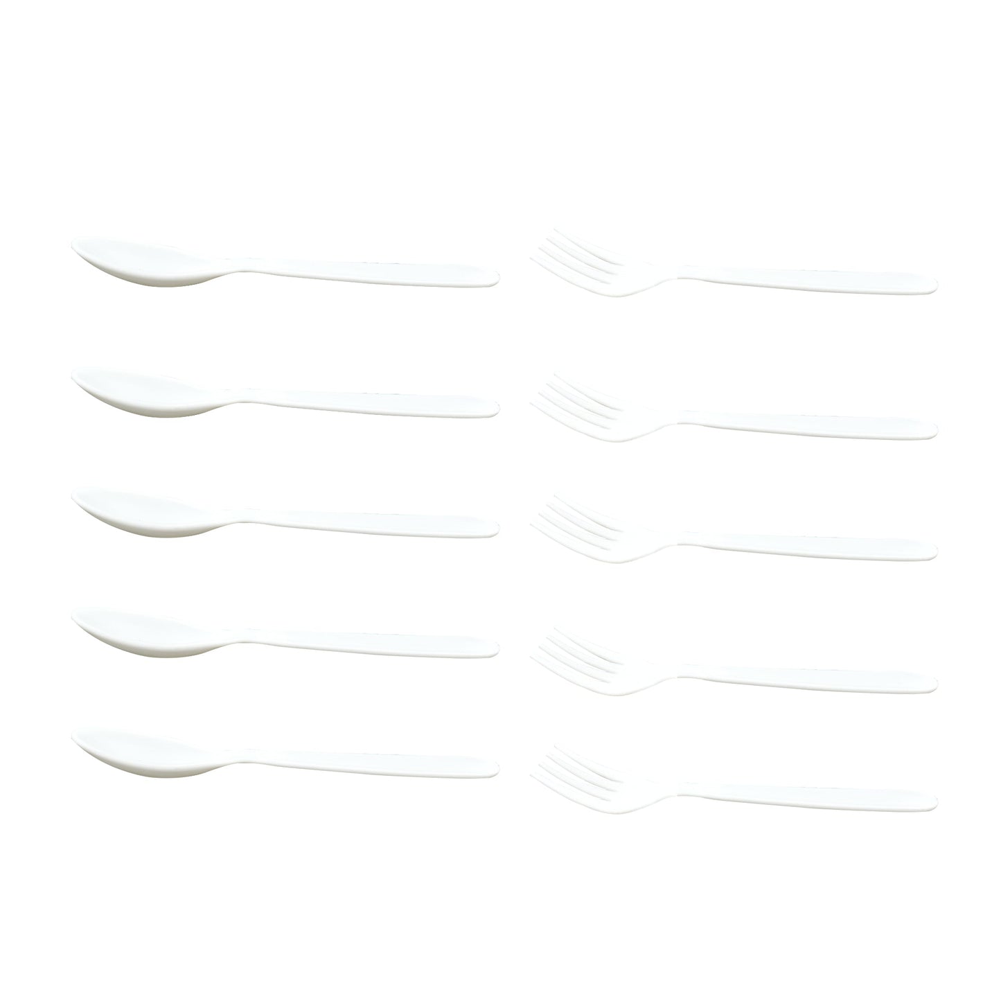 2422 Dinnerware Cutlery Premium Plastic Spoon And Fork Set - 10 pcs DeoDap