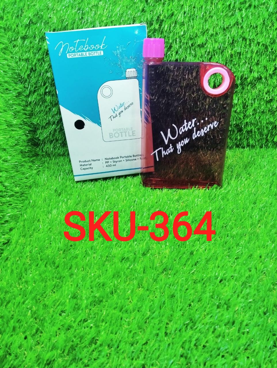 0364 Notebook Style Slim Water Bottle (380 ml, Multicolor) DeoDap