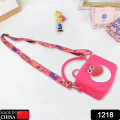 1218 Cute Cartoon Girls' Backpack, Shoulder Bag / Purse, Portable, Mini Silicone Handbag Girls, Children's Bag / Purse for For Girls Women, Gift Girls Bag Accessories (1 Pc )
