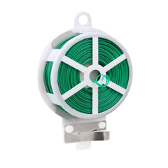 873 Plastic Twist Tie Wire Spool With Cutter For Garden Yard Plant 50m (Green) DeoDap