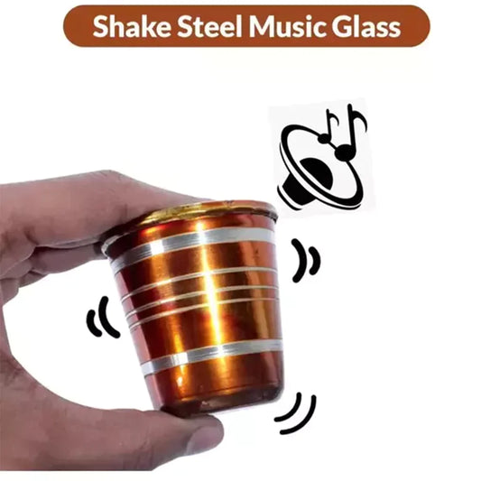3343 Stainless Steel Glass with Bell Sound for Kids Boys and Girls Glass Set Water/Juice Glass, Stainless Steel Baby Musical Toy Glass