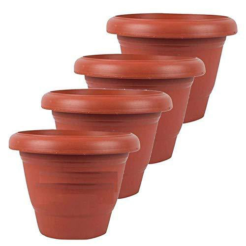0822 Garden Heavy Plastic Planter Pot/Gamla  (Brown, Pack of 1) DeoDap