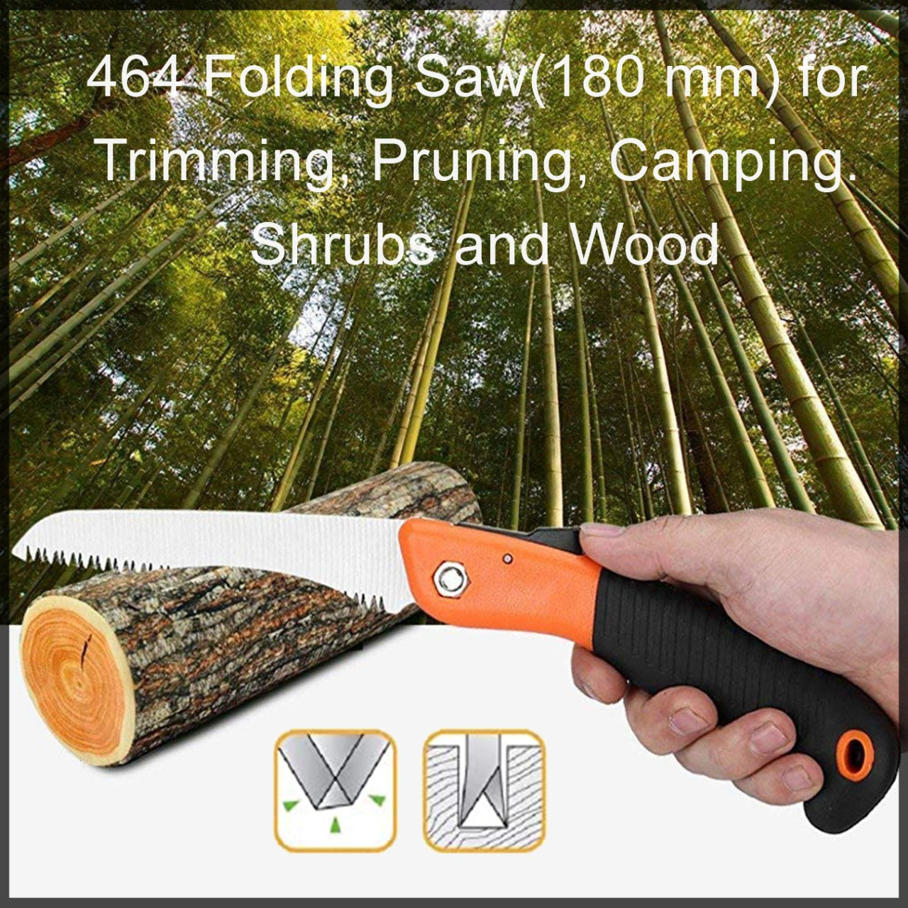 464 Folding Saw(180 mm) for Trimming, Pruning, Camping. Shrubs and Wood DeoDap