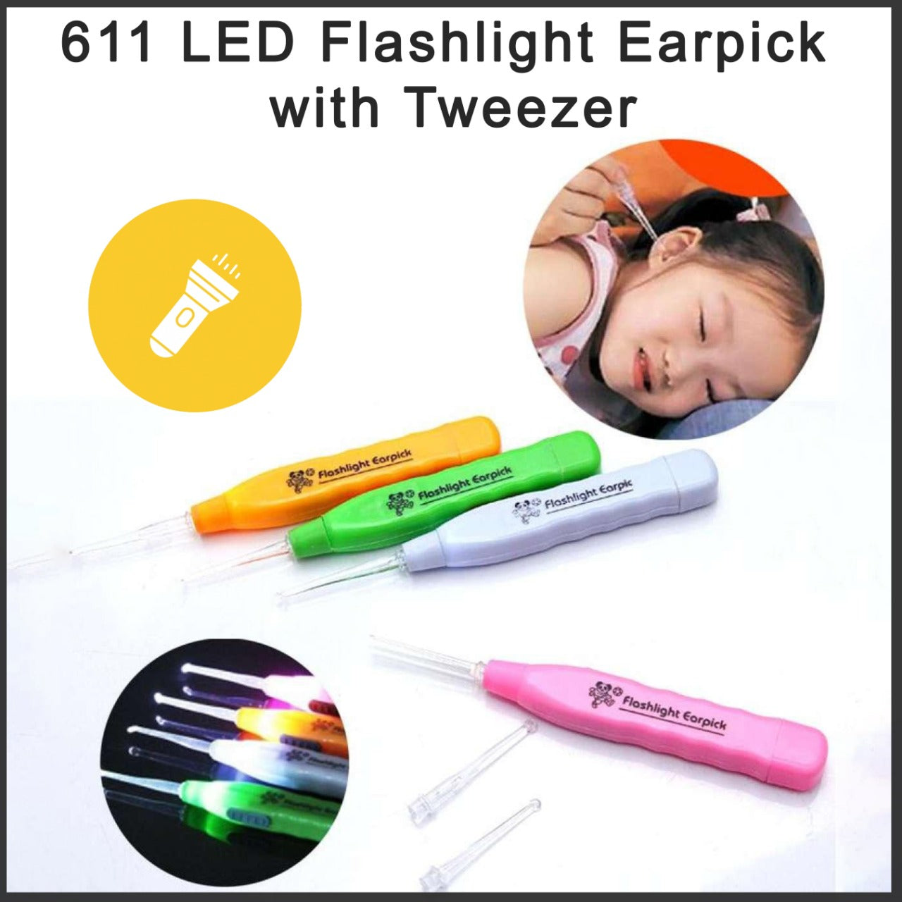 611 LED Flashlight Earpick with Tweezer DeoDap