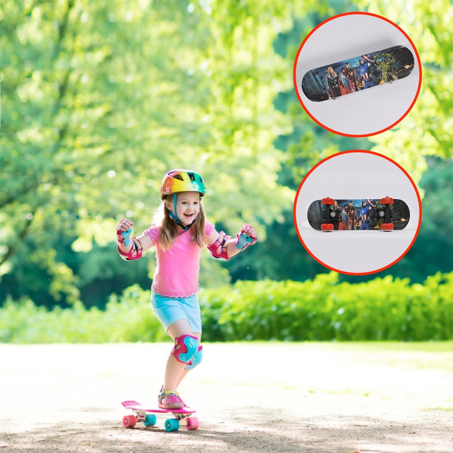8042 Wood Skateboard Skating Board Lightweight Board Cool Skate Board for Beginner/Kids/Teens/Adult and Return Gift Item DeoDap