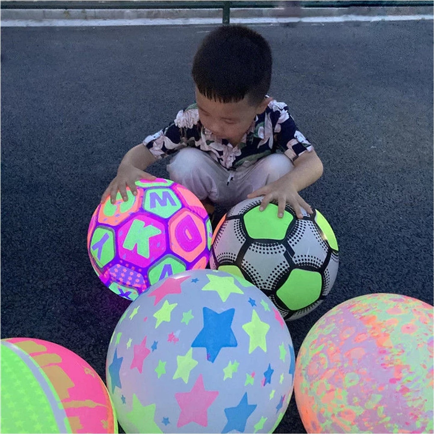 8056 Bouncy Stress Reliever Fun Play Led Rubber Balls for Kids (1Pc Only) DeoDap