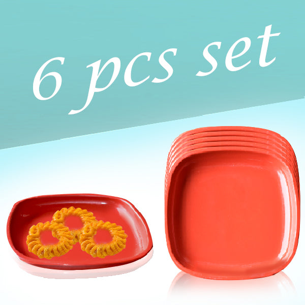 2394 Microwave Safe Quarter Plates  Square 6 Pcs, DeoDap