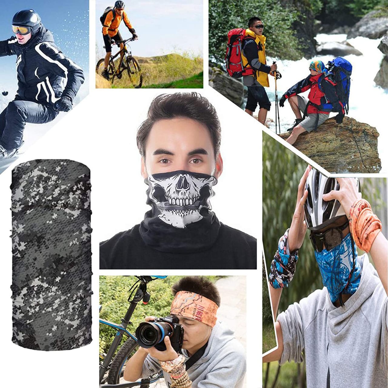 1357 Multifunctional Unisex Neck Gaiter Headband for Dust & Sun Protection Headwear DeoDap