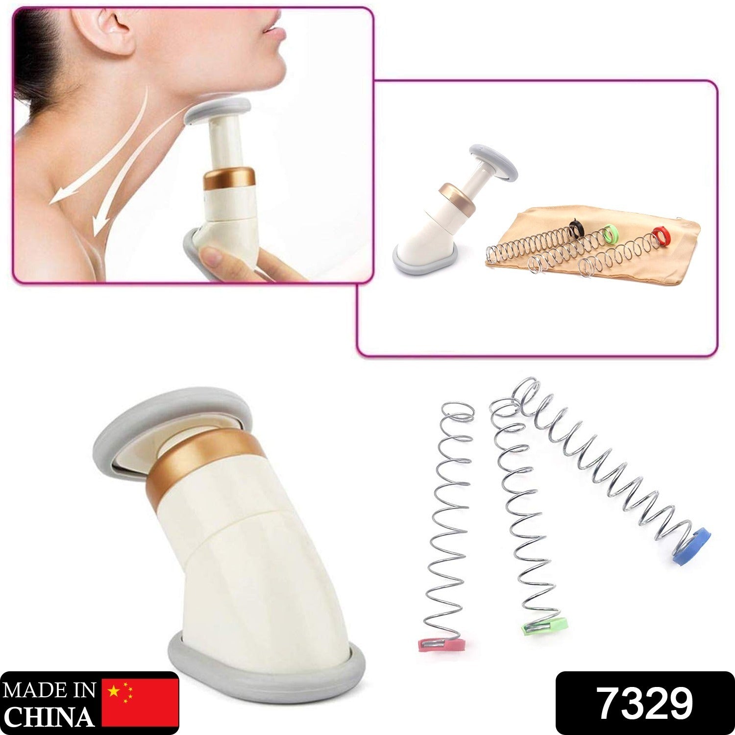 7329 Massager for Men Women Double Chin Up Neckline Slimmer Machine and jawline Exerciser Tool with Neck Slimming Rubber & Chinfat Reducer Exerciser (1 Pc)