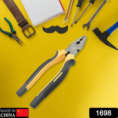1698  Wire Beading Featured Repair Tool Serrated reliable efficacy Jaws Combination Cutting Plier, Sturdy Steel Combination Plier for Home & Professional Use 1pc