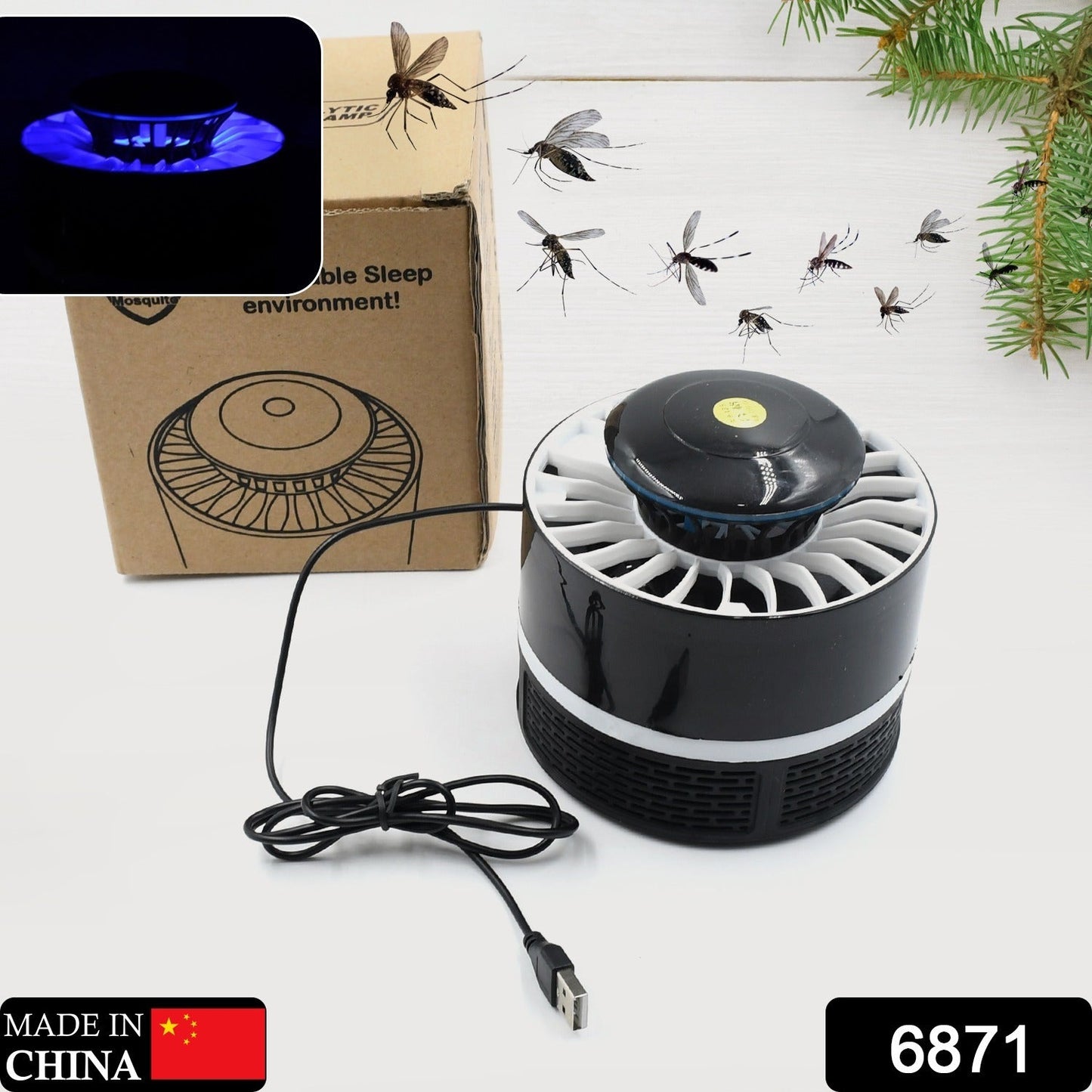 6871 Mosquito Killer Light 5W USB Smart Optically Controlled Insect Killing Lamp Use Forbad room