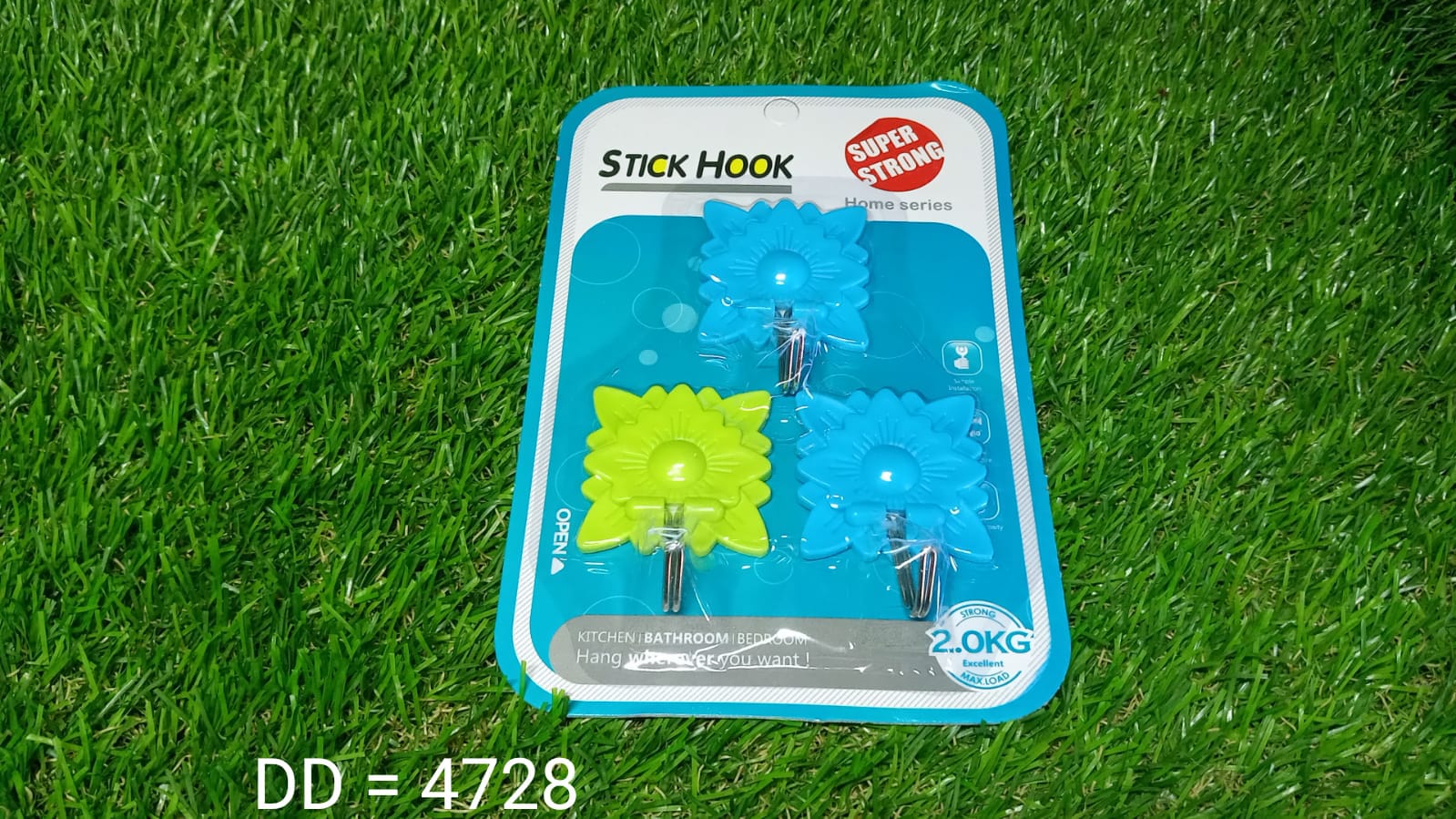 4728 Plastic Self-Adhesive Kitchen 3Pc Hooks DeoDap