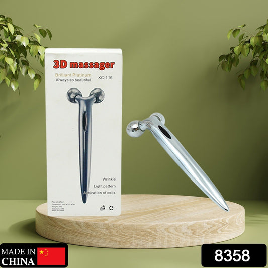 8358 360 Degree Facial Roller, designed for face lifting and skin tightening, improves blood circulation and reduces puffiness.