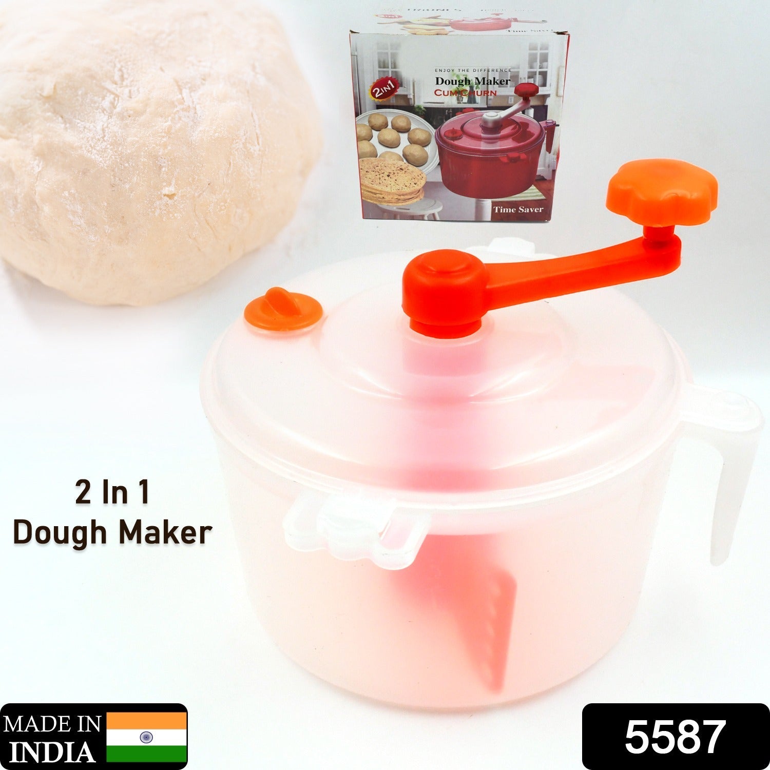 5587 Miracle Atta Maker for Home 2 in 1 Ata Non-Electric Dough Flour Machine for Kitchen | Chakki Clear line Measuring Cups Set Bread Mixer May Vary Hand Tool Plastic Portable Dough Atta