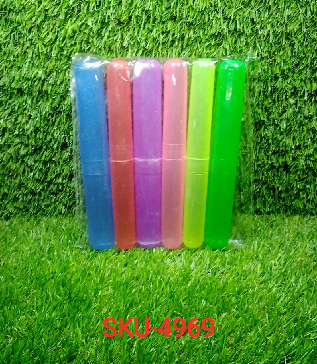 4969 6Pc Plastic Toothbrush Cover, Anti Bacterial Toothbrush Container- Tooth Brush Travel Covers, Case, Holder, Cases DeoDap