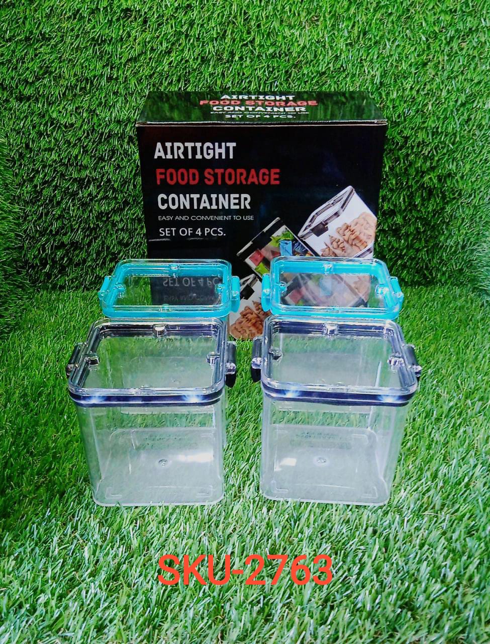 2763 4Pc Square Container 700Ml Used For Storing Types Of Food Stuffs And Items. DeoDap