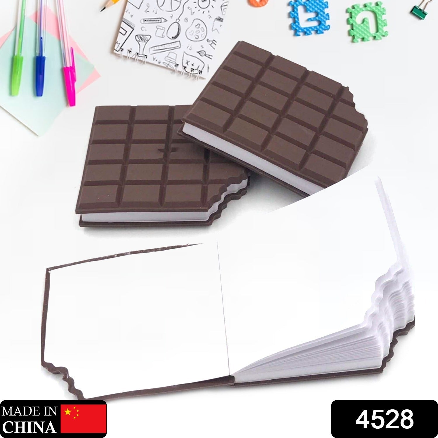4528 Small Chocolate Scented Diary Memo Notebook in Rectangular Chocolate Bite Shape with Original Chocolate Smell Personal Pocket Diary with Plain Pages for Kids