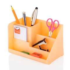 4521 Stationary Holder Desk Organizer Space Saver Storage Stand Pen, Pencil Holder Multi Compartments Stationery Holder ( Color Box ) DeoDap