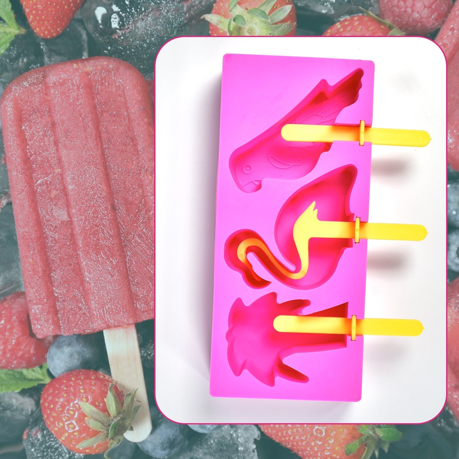 7168 Fancy Ice Candy Mould Maker Food Grade Homemade Reusable Ice Popsicle Makers Frozen Ice Cream Mould Sticks Kulfi Candy Ice Mold for Children & Adults DeoDap